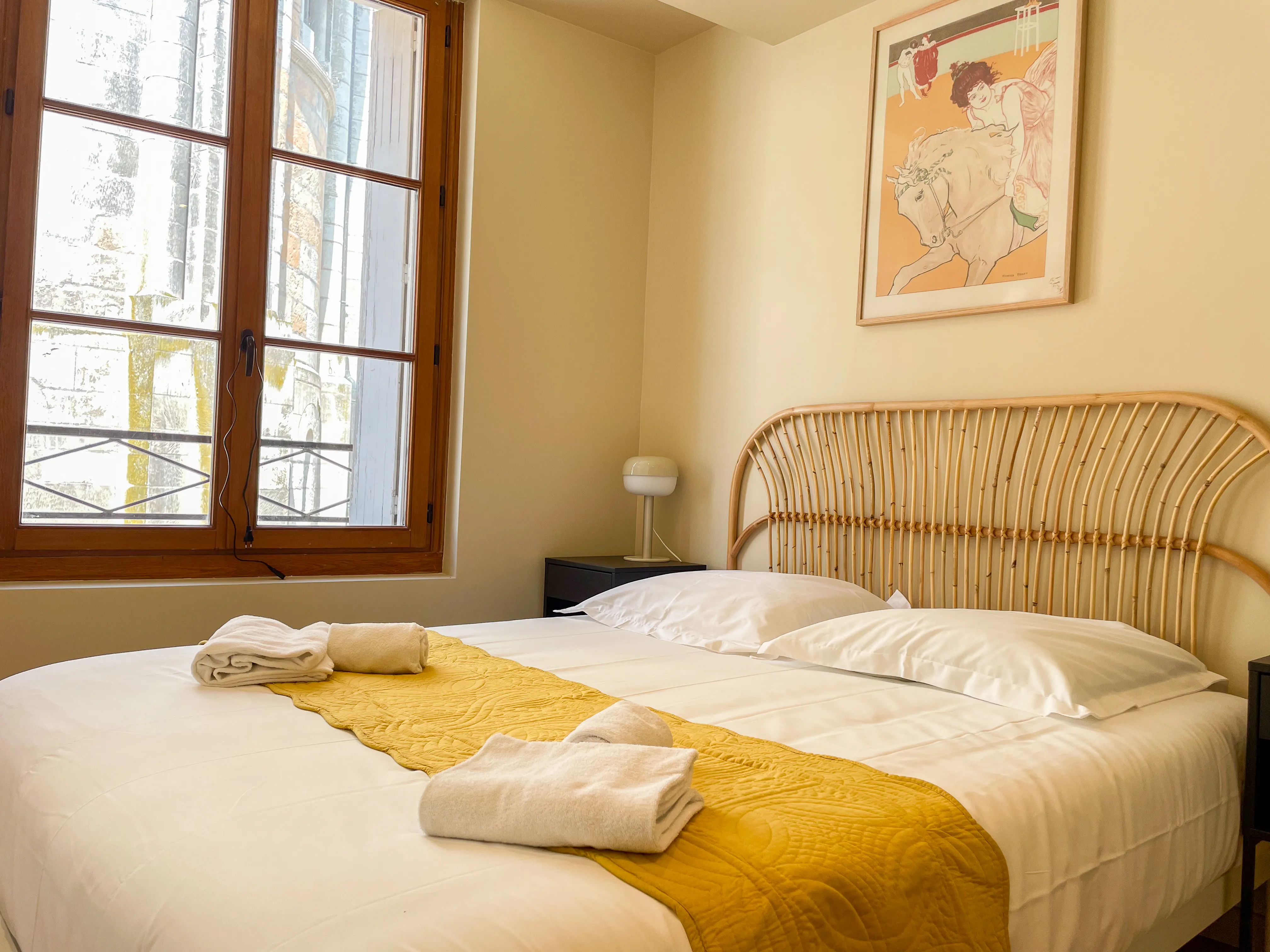 Chambre double rotin